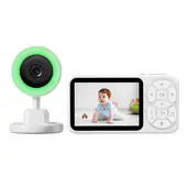 SEISA - Cámara de vigilancia WiFi para bebés con monitor