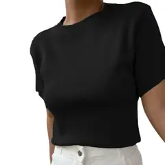 GENERICO - Polo Manga 35 Hilo Mujer Vino 359G-18 Color Negro