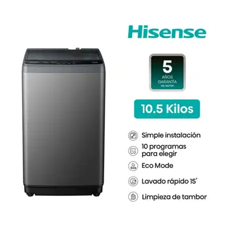 Lavadora 10.5 kg Carga Superior Automática WT1D1030UT