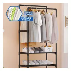 RYBIU IMPORT - Estante Triple de Ahorro Espacio en Negro Y+Papel de Regalo