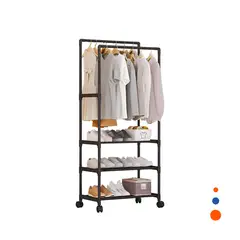 RYBIU IMPORT - Pack2 Estante Util Colgador de Tres Niveles en Color Negro