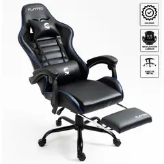 PLAYPRO - Silla Gamer con Masajeador Lumbar X1 Azul Base de Metal