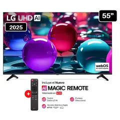 LG - Televisor 55 Smart TV 4K Ultra HD AI ThinQ 55UA7300PSB + Magic