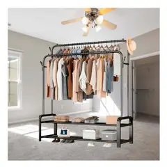 GENERICO - Pack4 Soporte para Habitacion 40kg Negro Y+Papel de Regalo