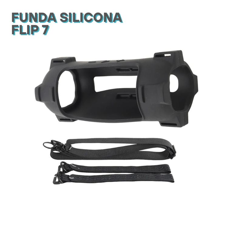 Funda de Silicona con correa para el parlante Jbl Flip 7 - Negro