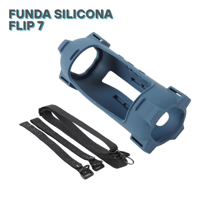Funda de Silicona con correa para el parlante Jbl Flip 7 - Azul
