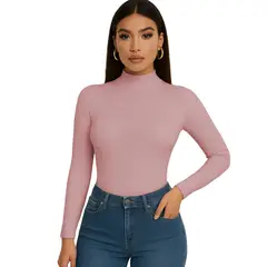 GENERICO - Polo Mujer Cafarena Manga Larga Rib Grueso Tic-13 Color Api