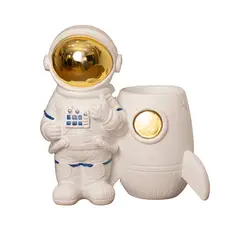 PANORAMA HOGAR - Porta Lapicero Astronauta con Cohete Poliresina 17CM