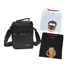 GENERICO - MORRAL DE CABALLERO Y 2 POLOS DE ALGODON TALLA L