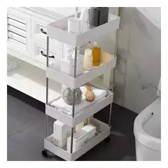 GENERICO - Pack4 Anaquel Rectangular de 4 Niveles en Color Blanco