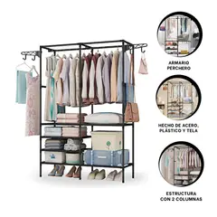 GENERICO - Pack4 Guardaropa Antideslizante Negro Y+Papel de Regalo