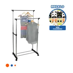 GENERICO - Perchero con Ruedas Fuerte Plateado Y+Ligas de Regalo