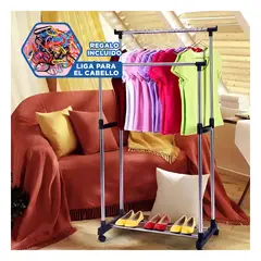 GENERICO - Pack4 Estante con Barra Doble y Resistente en Color Plateado