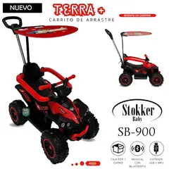 STOKKER BABY - Correpasillo Carrito de arrastré Terra Musical Bluetooth Rojo