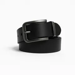 GENERICO - CORREA DE CUERO NEGRO HEBILLA PESADA