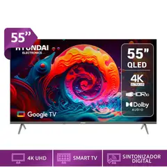 HYUNDAI - Televisor 55 QLED Smart TV GOOGLE TV 4K UHD - HYLED5529QG