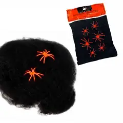 GENERICO - Halloween tela de araña paquete 300 grs Negro