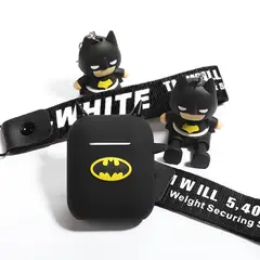 GENERICO - Case estuche para airpods diseño Batman + llavero negro