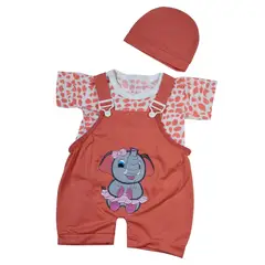 GENERICO - Overol y polo de algodón de elefante para bebés