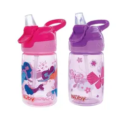 NUBY - TOMATODO PARA BEBE DE 360ML THIRSTY KIDS ROSADO O MORA