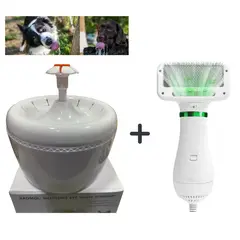 OEM - Duo Bebedero Para Mascota + Cepillo Secador De Mascota