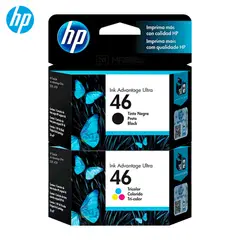 HP - Pack Tinta 46 Negro Tricolor DeskJet 2529 4729 5739 Original