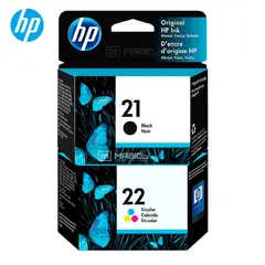 HP - Kit Tinta 21 22 Negro Tricolor OfficeJet D1320 J3640 1250 Original