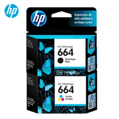 HP - Kit Tinta 664 Negro Tricolor DeskJet 1115 2135 4535 4675 Original