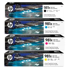 HP - Kit Tinta 981X Negro Cian Magenta Amarillo PageWide 556dn 586dn Original