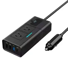 CARJOLLITY - Conversor Inversor 12v 220v 200w Cargador Laptop Ipad Auto