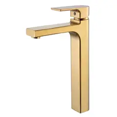 FRATELLI - MEZCLADORA MONOCOMANDO DE LAVATORIO ALTO TORINO BRONCE DORADO