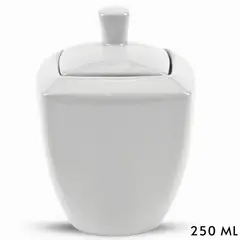 ICHIMATSU - Azucarero Cuadrado Loza Blanca -