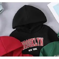 GENERICO - Polera sudadera negra con capucha para bebés