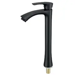 FRATELLI - LLAVE MONOCOMANDO DE LAVATORIO ALTO NEGRO FLORIDA AGUA FRIA