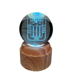 GENERICO - Lampara Bola de Cristal Multicolor Base Giratoria USB - Alianza 8 cm