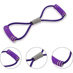 MORITA BAG STORE - BANDAS DE RESITENCIA 8 HILOS CON MANGOS DE ESPUMA YOGA COLOR MORADO