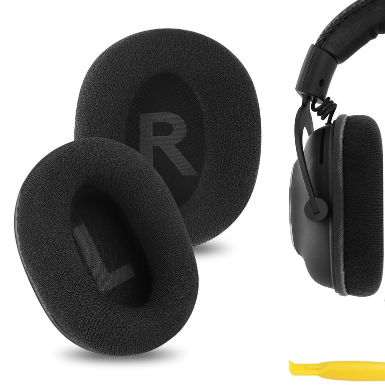 Almohadillas para audífonos Logitech G Pro X negro tela