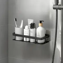 GENERICO - Repisa Organizador De Baño De Aluminio - Negro