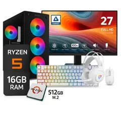 RYZEN - PC Gamer 5 5600G / 16GB / 512GB SSD / MSI 27″ 120Hz / Kit Gamer