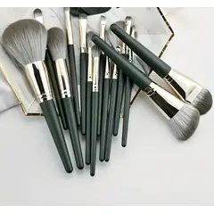 MORITA BAG STORE - SET DE 14 BROCHAS DE MAQUILLAJE PROFESIONAL COLOR VERDE