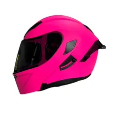 XTREME - CASCO ABATIBLE ROSADO VISOR OSCURO TALLA L