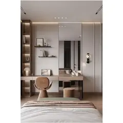 TU MESITA - Tocador Elegante con Espejo más Estante Lateral Mircela Bardolino