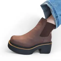 GENERICO - Botin Mujer Yomar Gamuza Taco 7 2086L-60 Marron