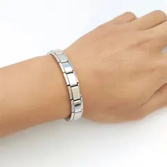 GENERICO - Pulsera Clásica de Acero Inoxidable para Hombre Ajustable