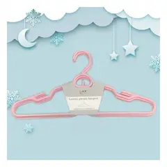 RYBIU IMPORT - Pack2 Colgador de Plastico para Ropa 20x41cm en Color Rosado