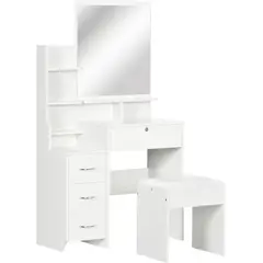 MUEBLES CRISOSTOMO - Tocador Moderno de Melamina Blanco 80cm