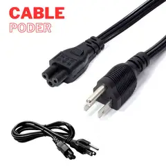 GENERICO - CABLE PODER TIPO TREBOL UNIVERSAL 1.50 M NEGRO