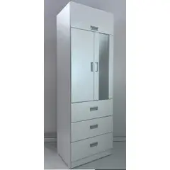 MUEBLES CRISOSTOMO - Ropero de Melamina 2 Puertas Blanco 60cm