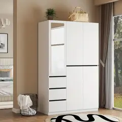 MUEBLES CRISOSTOMO - Ropero de Melamina Moderno Blanco 120cm