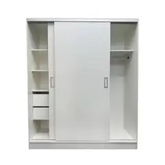 MUEBLES CRISOSTOMO - Ropero de Melamina Moderno Blanco 150cm